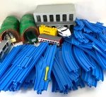 Big Lot Of Blue Tomy Trackmaster Tracks Trains & Tunnels 68PCS. Fixed Price $45.00.