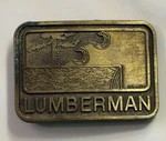 Vintage Lumberman Belt Buckle Sawmill Graphics Logging 1979 Jj. Fixed Price $29.99.