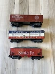 American Flyer 24225 Santa Fe, 24029 Bar Boxcar, 24019 Seaboard. Fixed Price $111.20.