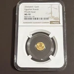 1/200 Troy Oz Gold Egyptian Scarab Ngc MS70 Private Issue Coin. Fixed Price $68.00.