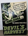 Devil Harvest Marijuana Metal Tin The Smoke Of Hell Anti-weed Sign Ande Rooney. Fixed Price $39.95.