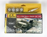 Heller 1/4 Ton Truck & Trailer 1/72 Scale Model Kit - Paints Cement Brush. Fixed Price $19.40.