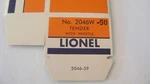 Lionel 2046- 50 Tender Licensed Reproduction Box W/corrugated Insert. Fixed Price $10.95.