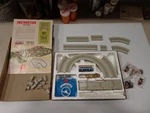 Vintage Aurora Postage Stamp Bus System Blue Set Plus 10 Extra Pc Of Track. Fixed Price $325.50.