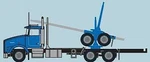 Trainworx 48084 Scale Kenworth T800 Log Truck With Trailer - Blue, Black. Fixed Price $51.99.